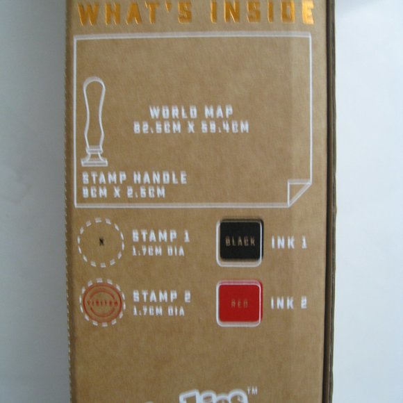 Travel Stamp Map - Craft Map With Ink Stamps by Originals by Luckies New in Box - Picture 5 of 15